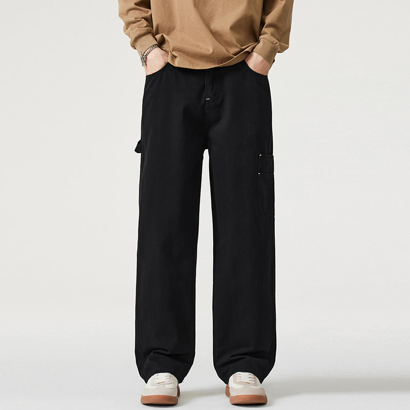 Herren Lockerweite Twill-Cargohose mit aufgesetzten Seitentaschen und geradem Bein Nord Taschen