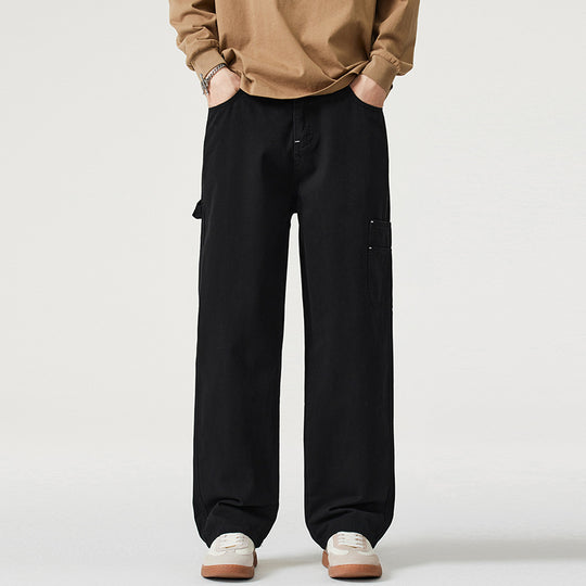 Herren Lockerweite Twill-Cargohose mit aufgesetzten Seitentaschen und geradem Bein Nord Taschen