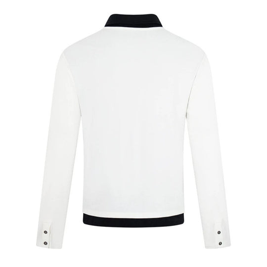 Herren Langarm-Poloshirt mit asymmetrischer Knopfleiste und kontrastierendem Kragen Nord Taschen
