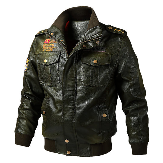 Herren Military-inspirierter Aviator-Blouson mit Schulterepauletten und Pattentaschen Nord Taschen
