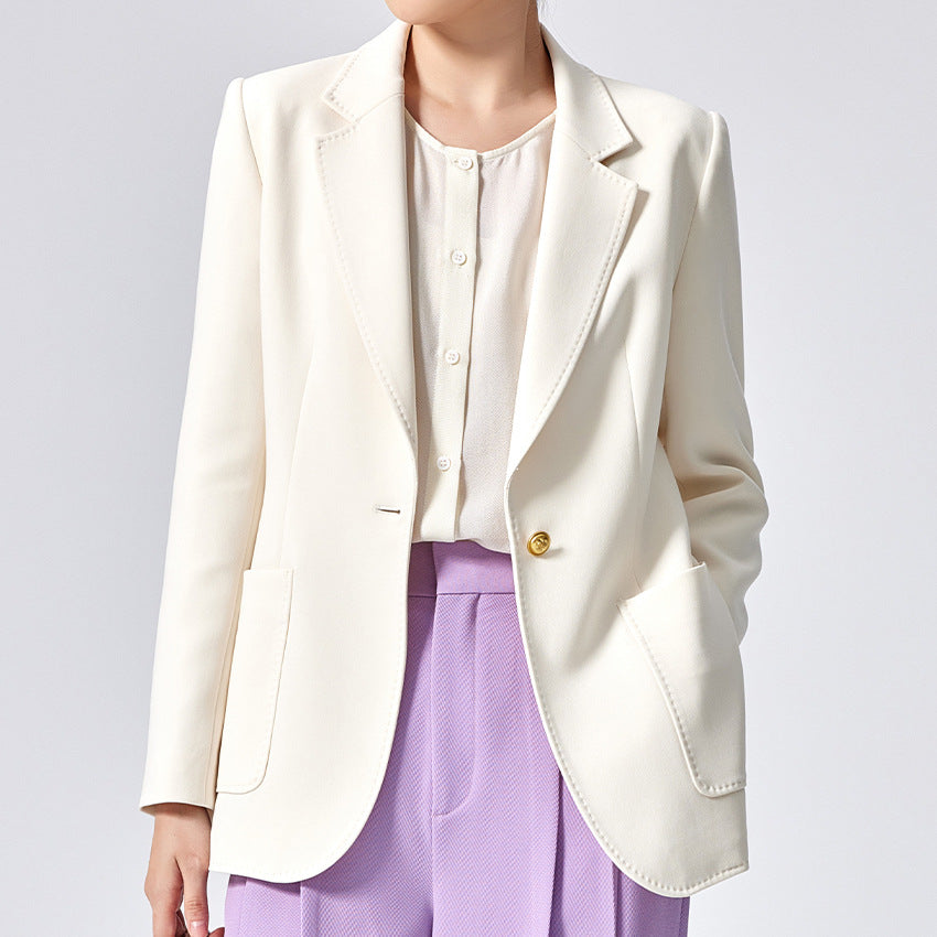 Damen Taillierter Longline-Blazer mit aufgesetzten Taschen, Ein-Knopf-Verschluss und leicht gerafften Ärmeln Nord Taschen