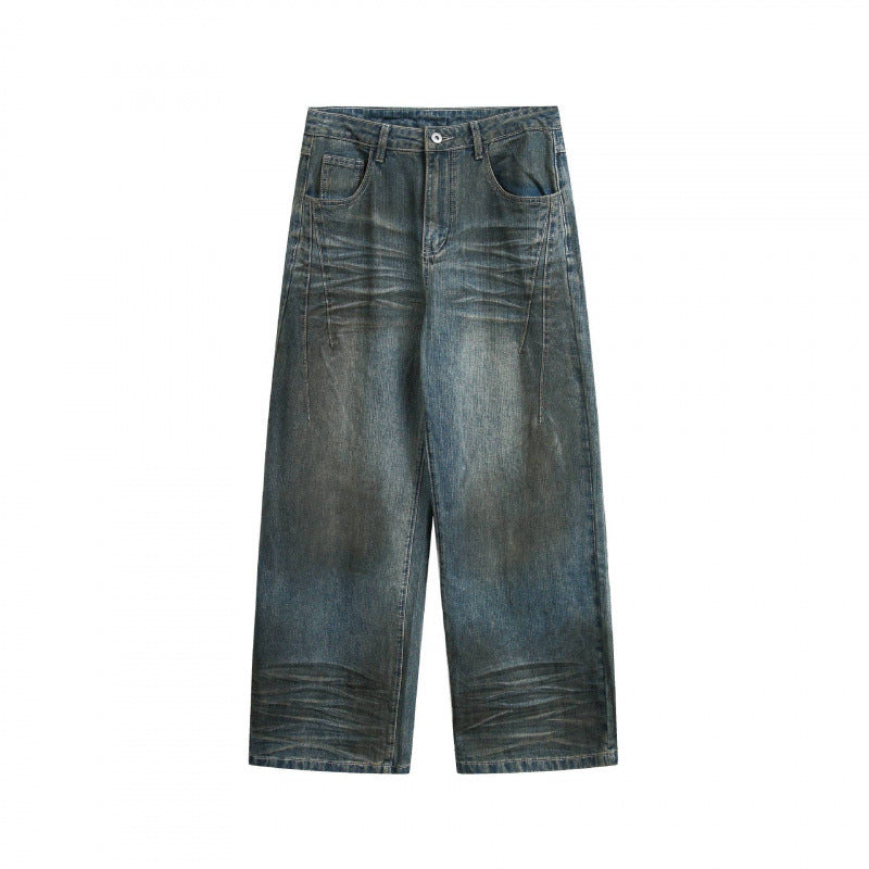 Damen Weite Vintage-Jeans mit hohem Bund und weitem Bein Nord Taschen