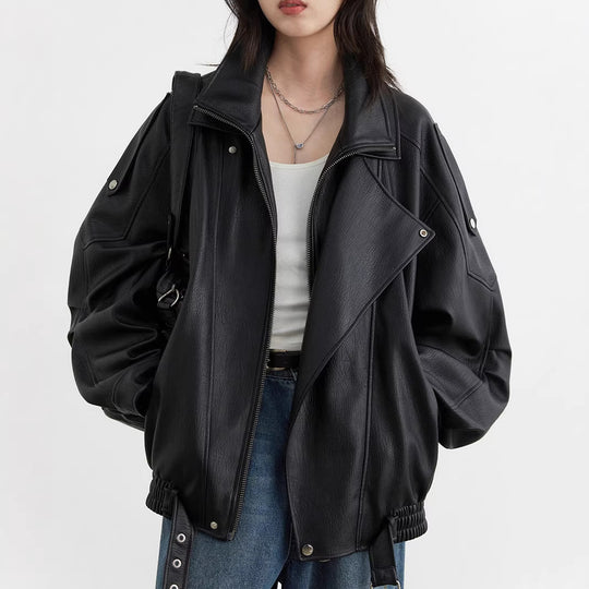Damen Stilvolle Lederjacke Nord Taschen