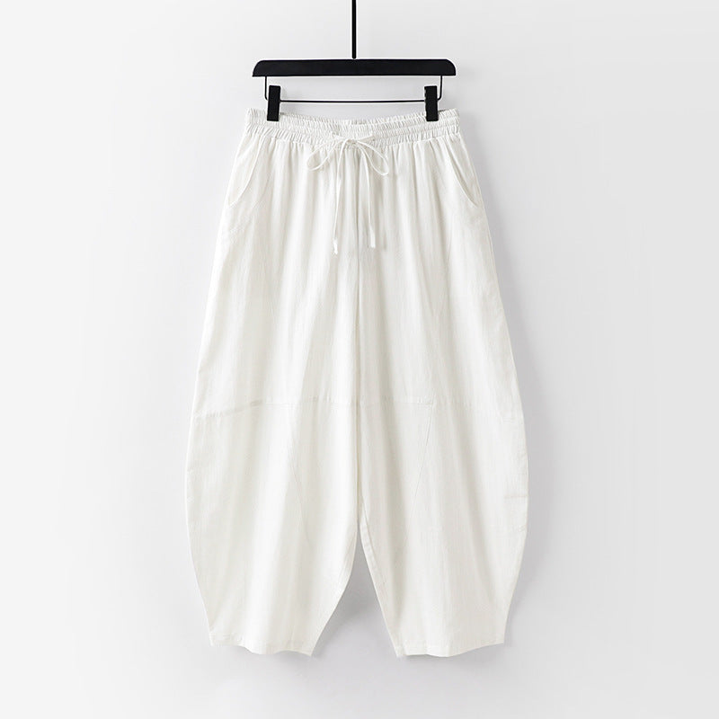 Damen Leichte Haremshose mit weitem Bein und elastischem Bund Nord Taschen
