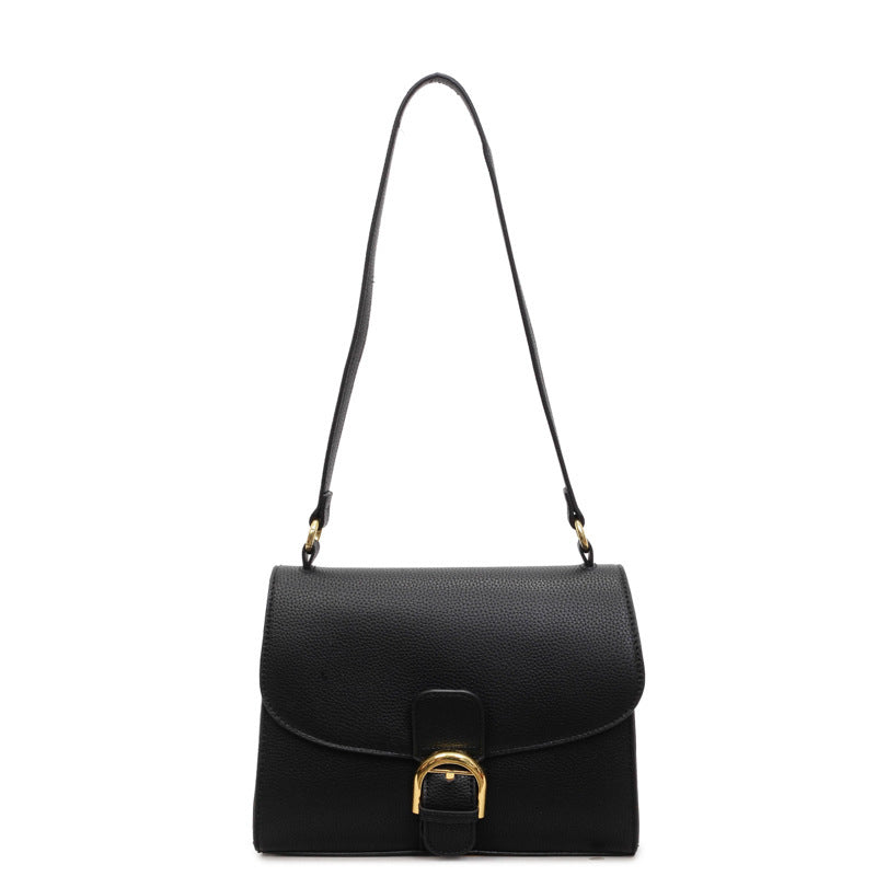 Damen Umhängetasche mit elegantem Klappenverschluss und dekorativem Metallakzent Nord Taschen