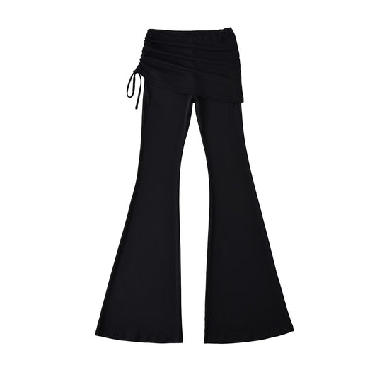 Damen Schlaghose mit integrierter Mini‑Rock‑Überlage und Kordelzug Nord Taschen