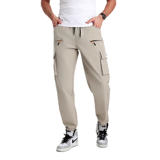 Herren Utility-Cargohose im Joggerstil mit elastischem Bund, Multifachtaschen & Reißverschlusstaschen Nord Taschen