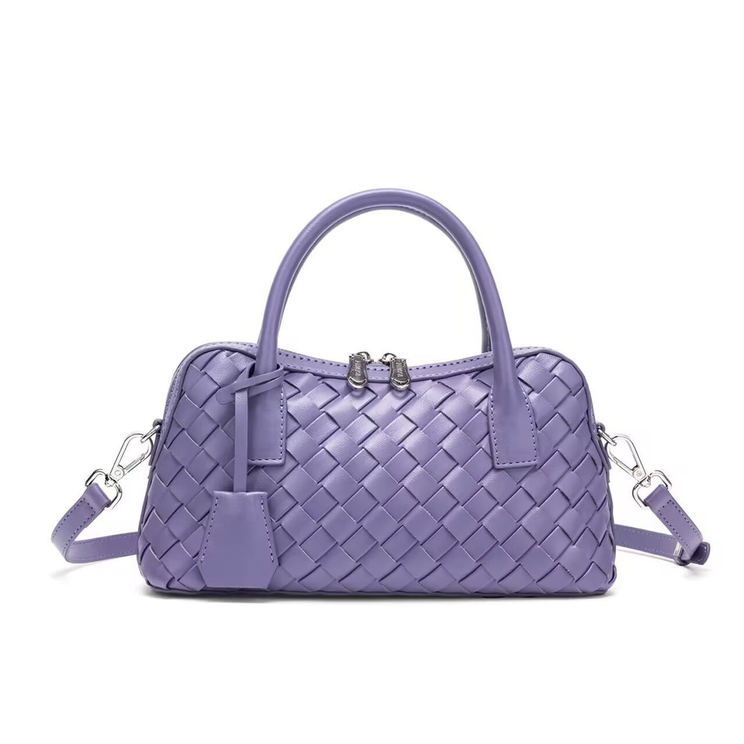 Damen handgefertigte Lederhandtasche mit geflochtenem Design Nord Taschen