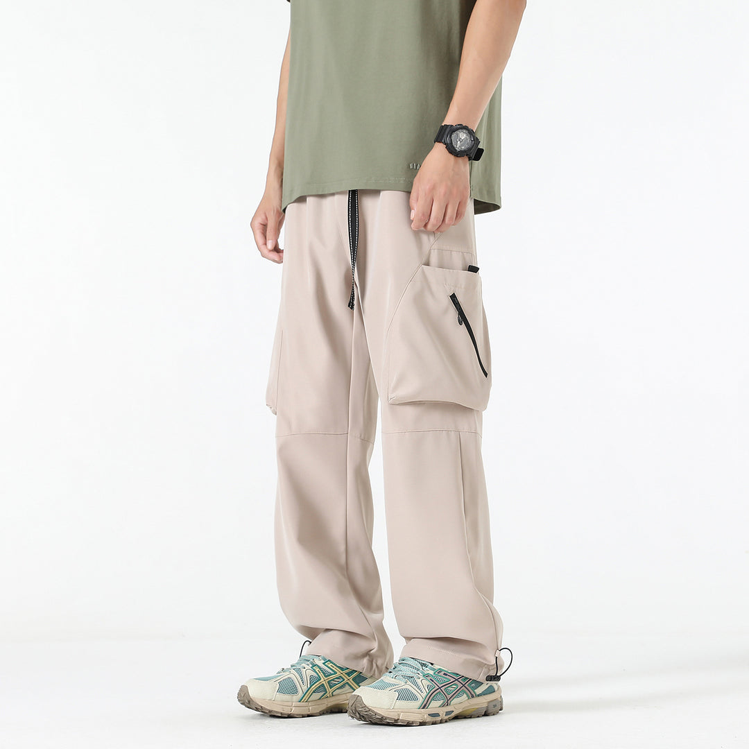 Herren Baggy-Cargo-Hose im Tech-Utility-Stil mit großvolumigen Klapptaschen, elastischem Bund und verstellbarem Kordelsaum Nord Taschen
