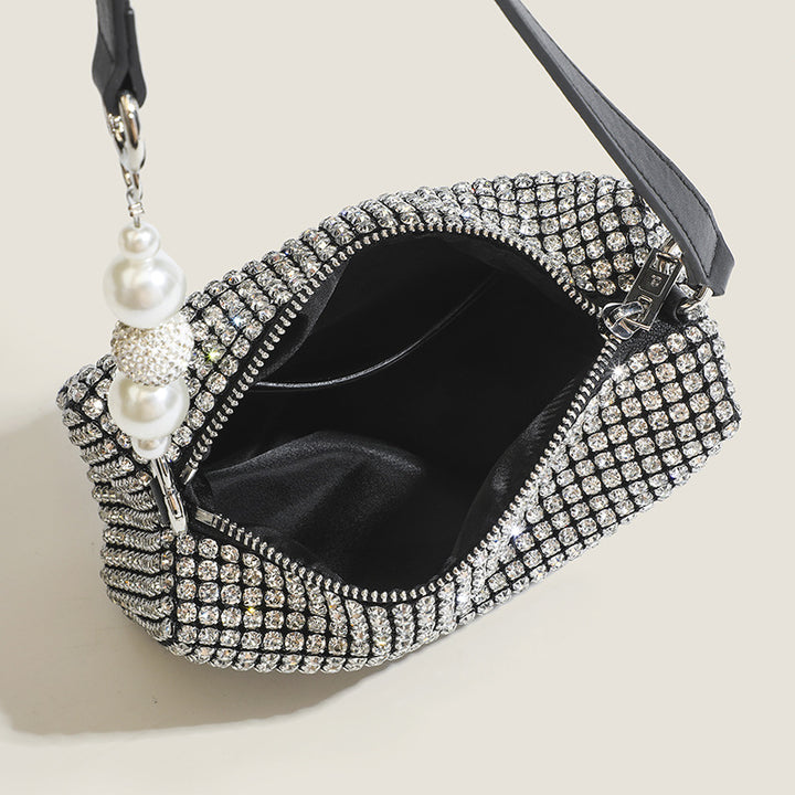 Damen Glamouröse Clutch mit funkelnden Strassverzierungen Nord Taschen