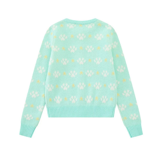 Damen Strickjacke mit Allover‑Jacquard, Rundhalsausschnitt und Knopfleiste Nord Taschen