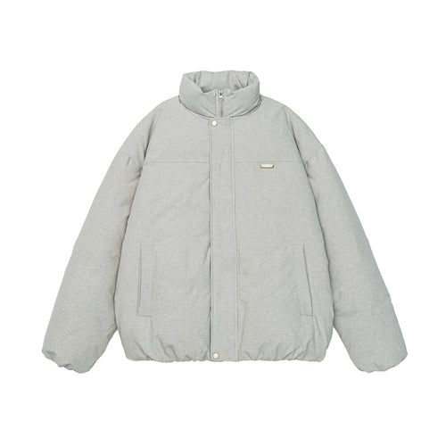 Damen Kurz geschnittene Oversize Steppjacke mit hohem Stehkragen und verdecktem Reißverschluss Nord Taschen