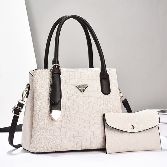 Damen elegante Handtasche mit strukturiertem Kunstleder und abnehmbarer Clutch Nord Taschen