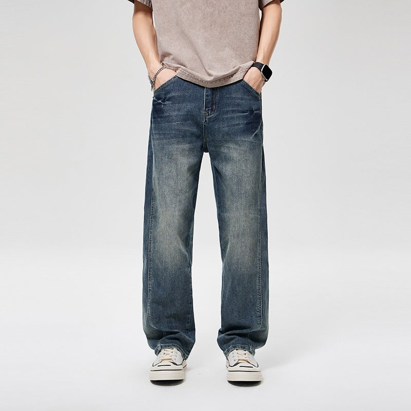 Herren Baggy-Denimhose mit hoher Bundhöhe, softem Stretch & Vintage-Finish Nord Taschen