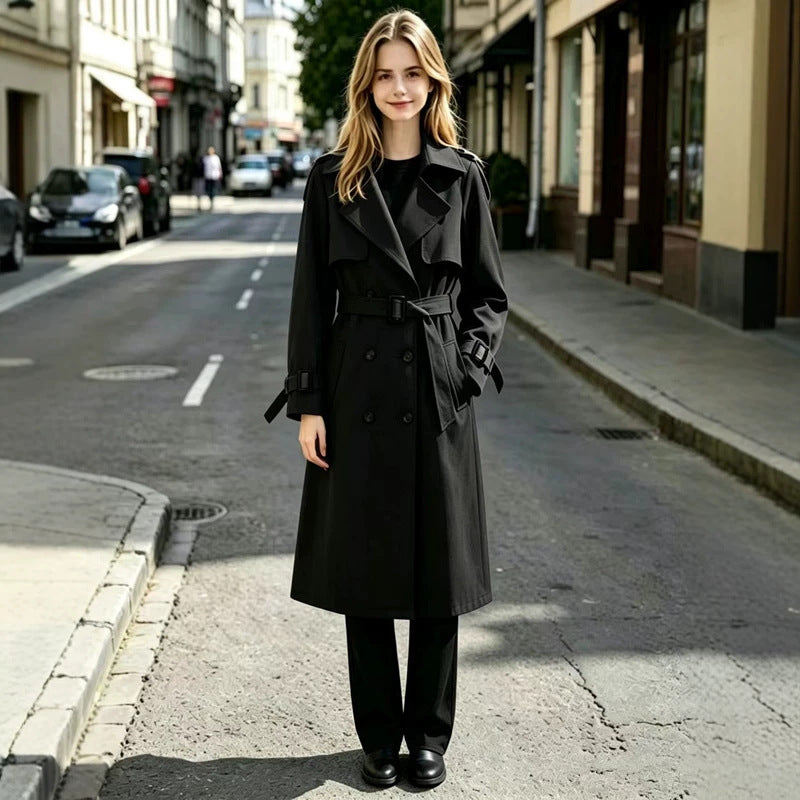 Trenchcoat mit Gürtel und Doppelknopf