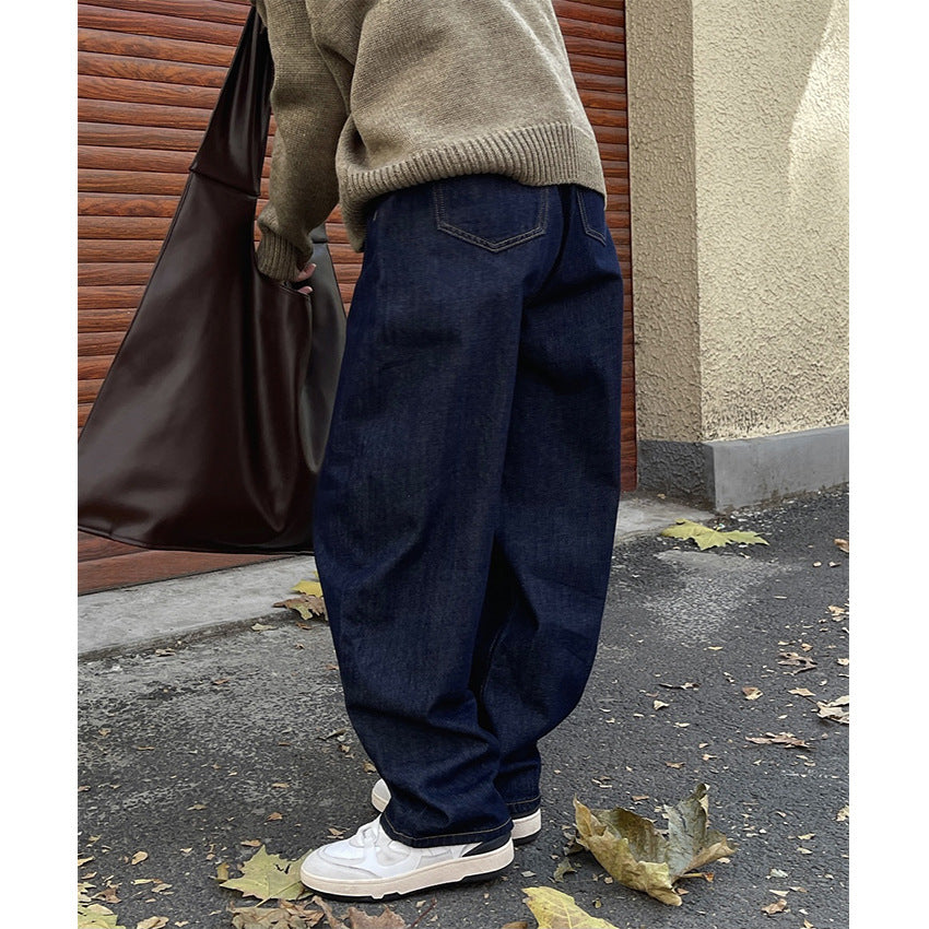Damen Weite Baggy-Jeans im Relaxed-Fit mit hoher Taille und markanten Nahtdetails Nord Taschen