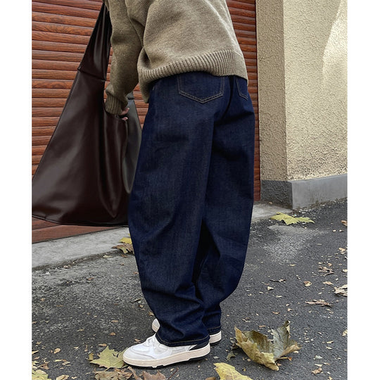 Damen Weite Baggy-Jeans im Relaxed-Fit mit hoher Taille und markanten Nahtdetails Nord Taschen