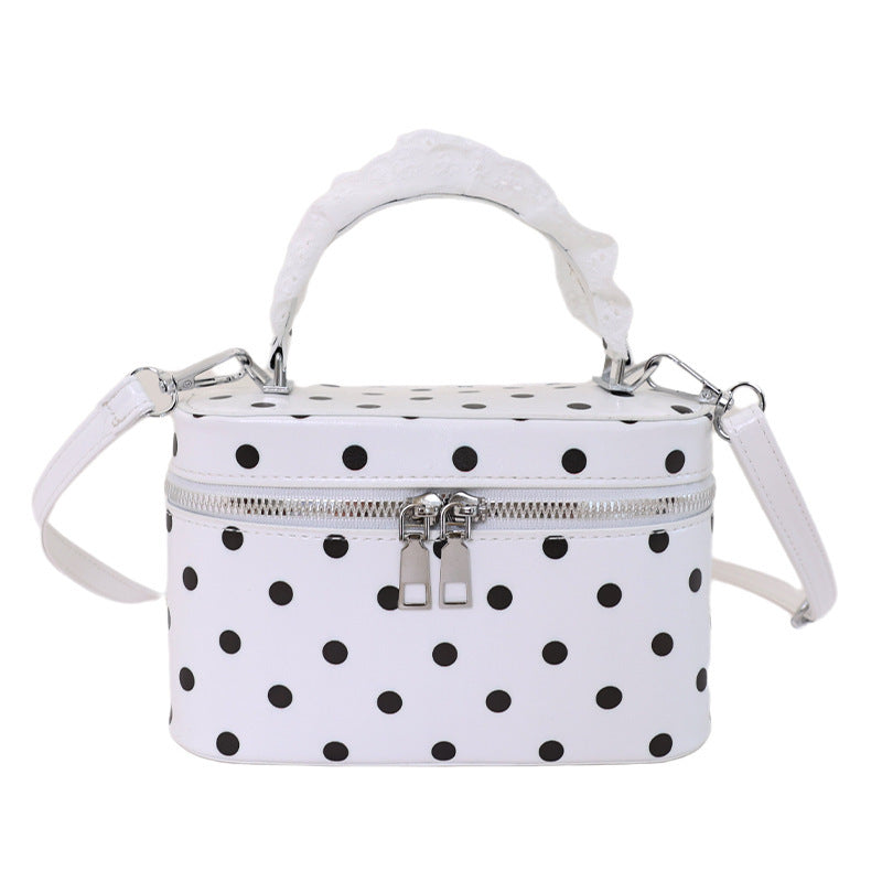 Damen Polka Dot Handtasche mit abnehmbaren Schulterriemen Nord Taschen