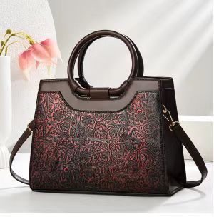 Damen elegante Strukturierte Handtasche mit floralen Mustern Nord Taschen