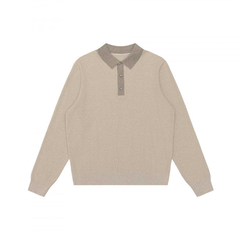 Unisex Feinstrick-Polopullover mit Henley-Knopfleiste und gerippten Bündchen Nord Taschen
