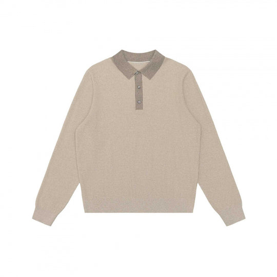 Unisex Feinstrick-Polopullover mit Henley-Knopfleiste und gerippten Bündchen Nord Taschen