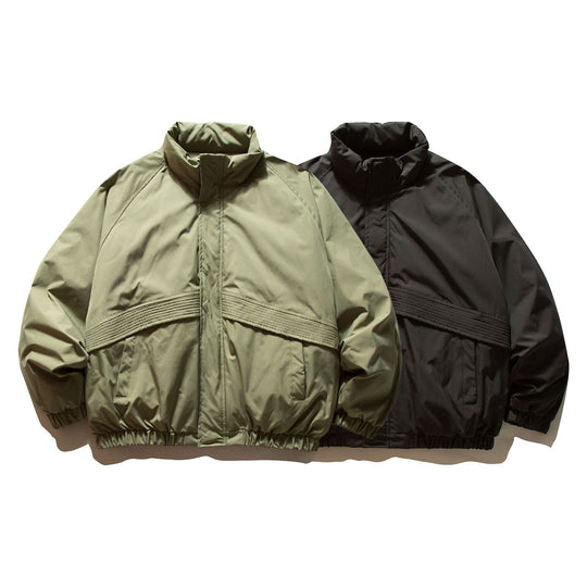 Herren Wattierter Boxy-Bomber mit hohem Stehkragen und elastischem Saum Nord Taschen