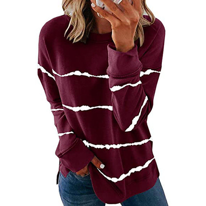 Damen Freizeit Sweatshirt mit modernen Streifen