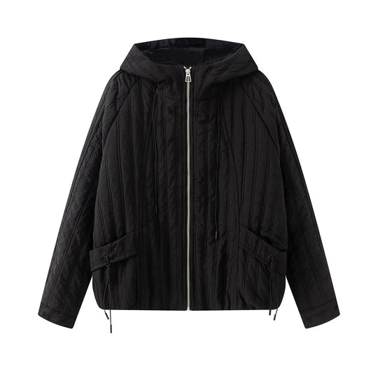 Damen Steppjacke mit Kapuze, Tunnelzug und weitem Schnitt Nord Taschen