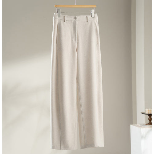 Damen Elegante High‑Waist Palazzo-Stoffhose mit Bügelfalte und dekorativer Mittelnaht Nord Taschen