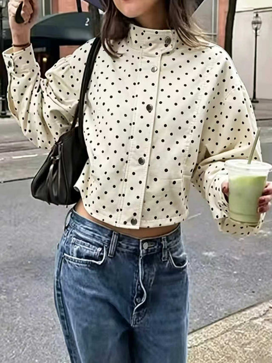 Damen Modische Jacke mit Punkten Nord Taschen