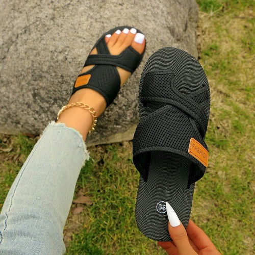 Damen Komfortable Freizeit-Sandalen mit elastischen Riemen