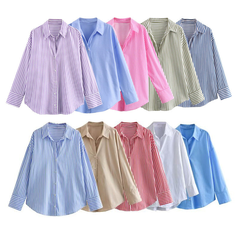 Damen Oversize-Hemdbluse mit überschnittener Schulter und klassischer Knopfleiste Nord Taschen