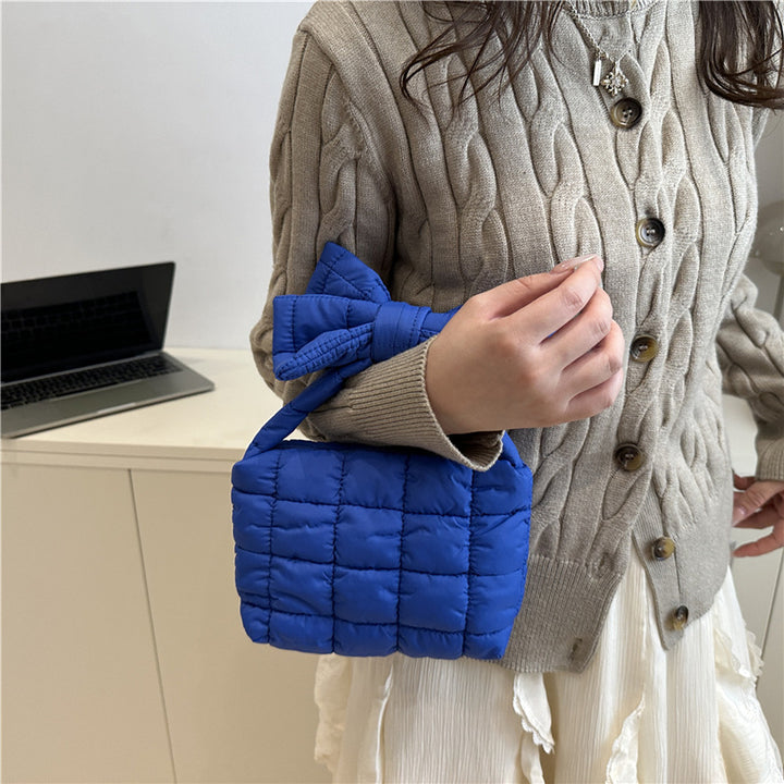 Damen geflochtene Umhängetasche mit stilvollem Schleifendetail Nord Taschen