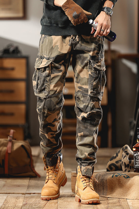 Herren Cargohose im Jogger-Stil mit Tunnelzug elastischen Bündchen und Mehrfachtaschen Nord Taschen