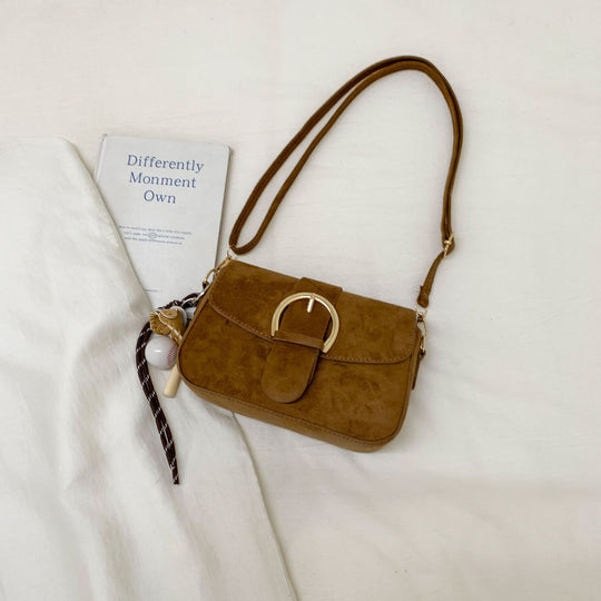 Damen Umhängetasche aus hochwertigem Wildleder mit elegantem Schnallenverschluss Nord Taschen
