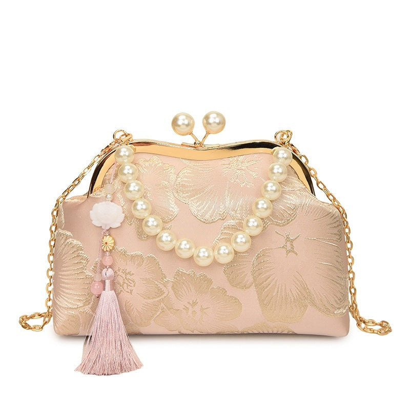 Damen elegante Abendtasche mit Perlenschmuck Nord Taschen
