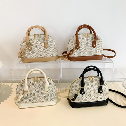 Damen Handtasche mit floralen Stickereien und praktischem Tragegriff Nord Taschen