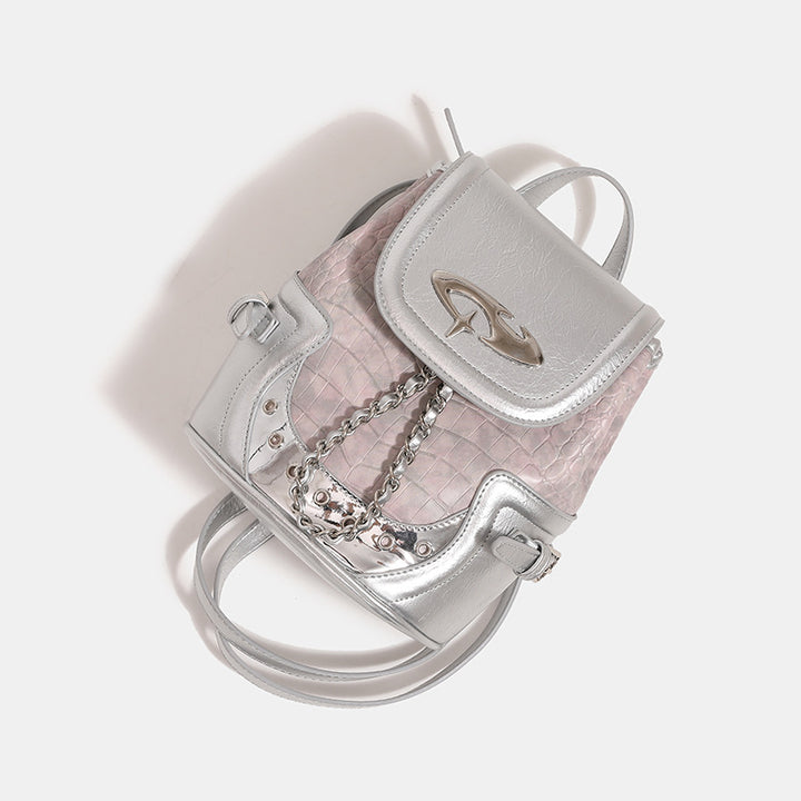 Damen Rucksacktasche mit modischem Kroko-Design und eleganten Metallakzenten Nord Taschen