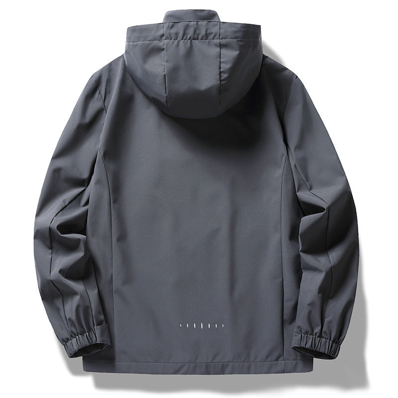 Herren technische Softshell Regenjacke mit Kapuze, wind- und wasserabweisender Membran und verdeckten Reißverschlüssen Nord Taschen