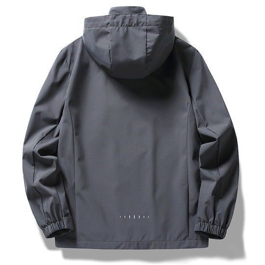 Herren technische Softshell Regenjacke mit Kapuze, wind- und wasserabweisender Membran und verdeckten Reißverschlüssen Nord Taschen