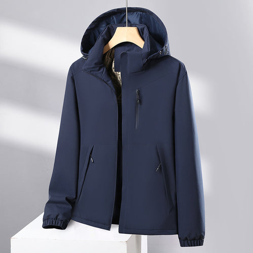 Herren Softshell-Allwetterjacke mit wasserdichter Membran, verstellbarer Kapuze und verdeckten Reißverschlüssen Nord Taschen