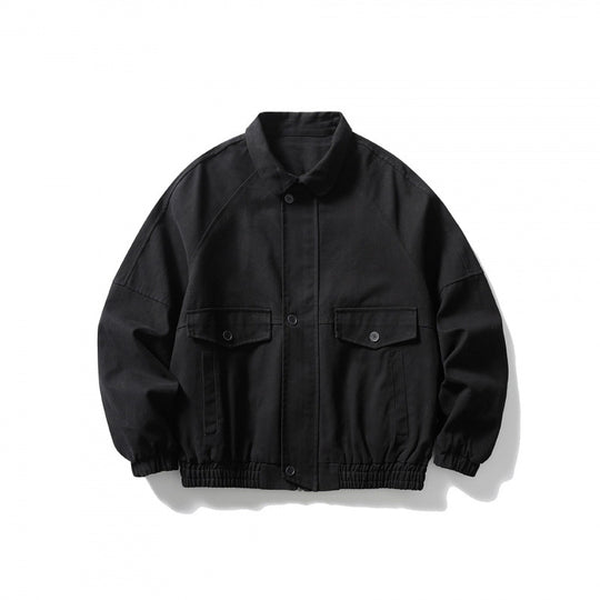 Unisex Kurz geschnittene Boxy-Jacke aus Denim mit Gummizugsaum und Pattentaschen Nord Taschen