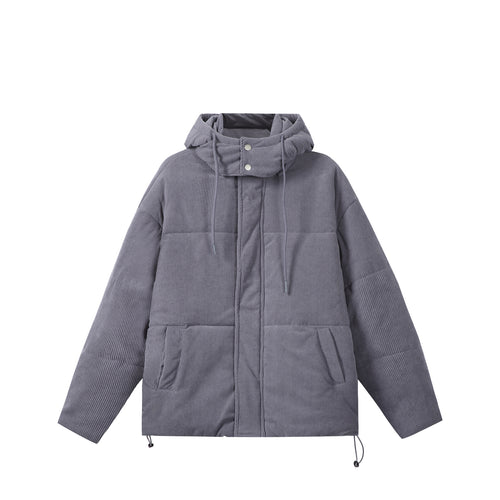 Unisex Wattierter Cord‑Parka im Boxy‑Cut mit hohem Kragen und Kordelzug Nord Taschen