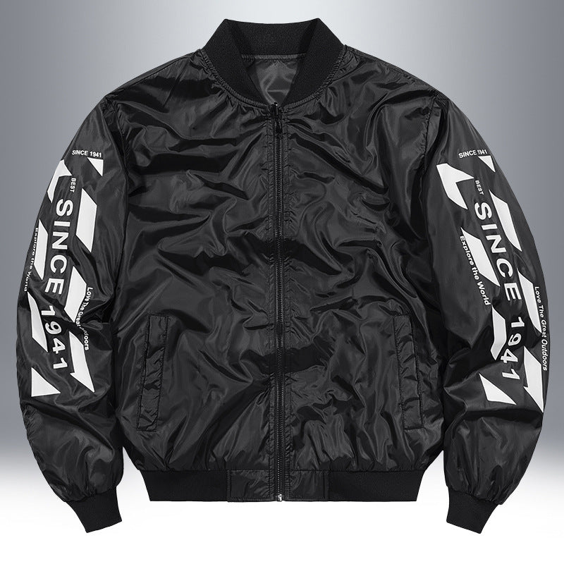Herren Leichte Nylon-Bomberjacke im Aviator-Style mit Patchdetails und Ärmeltasche Nord Taschen