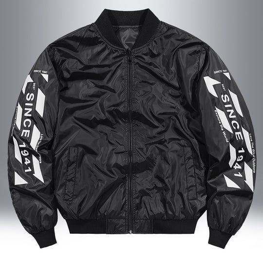 Herren Leichte Nylon-Bomberjacke im Aviator-Style mit Patchdetails und Ärmeltasche Nord Taschen