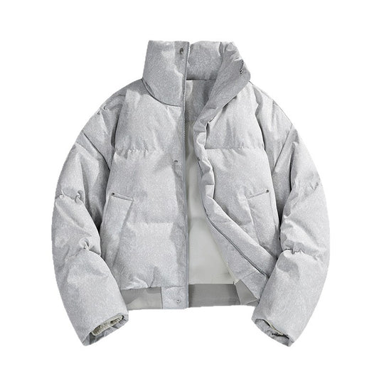 Herren Kurze wattierte Steppjacke mit hohem Stehkragen und matter Strukturoptik Nord Taschen