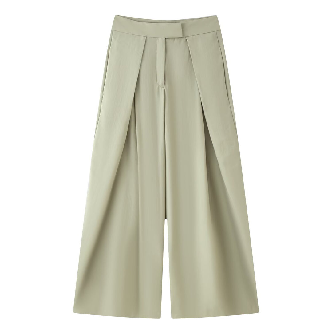 Damen Culotte-Hose mit weitem Bein, hoher Taille und ausgestellter Silhouette Nord Taschen