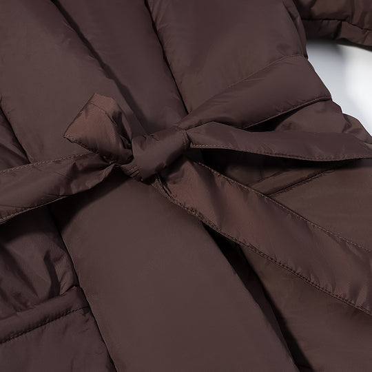 Damen gesteppte Taillengürtel-Steppjacke mit Schalkragen Nord Taschen