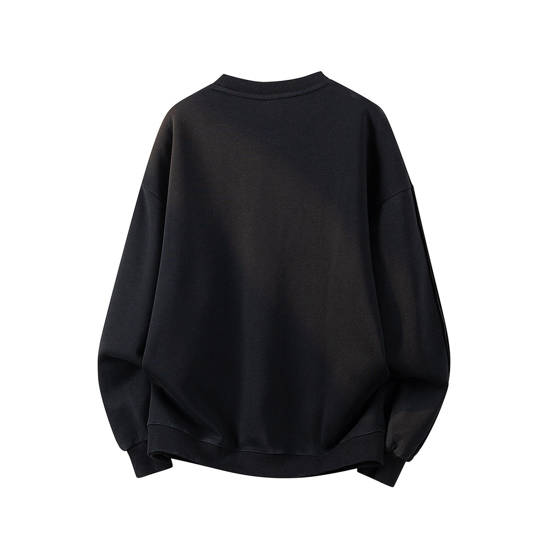Damen Oversize-Sweatshirt mit gesticktem Schriftzug, abgerundetem Saum & überschnittener Schulter Nord Taschen
