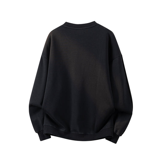 Damen Oversize-Sweatshirt mit gesticktem Schriftzug, abgerundetem Saum & überschnittener Schulter Nord Taschen